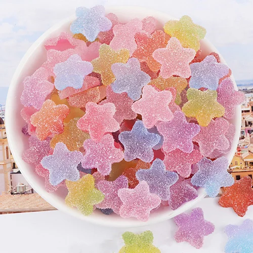 Mix Color 20pcs Счастливый обезьяна 20 шт./упак. поставки слаймов "сделай сам" в виде Звезды Яркие ломтики Slime Подвески дополнение муку пушистой прозрачного хрусталя Slime глина - Цвет: Mix Color 20pcs