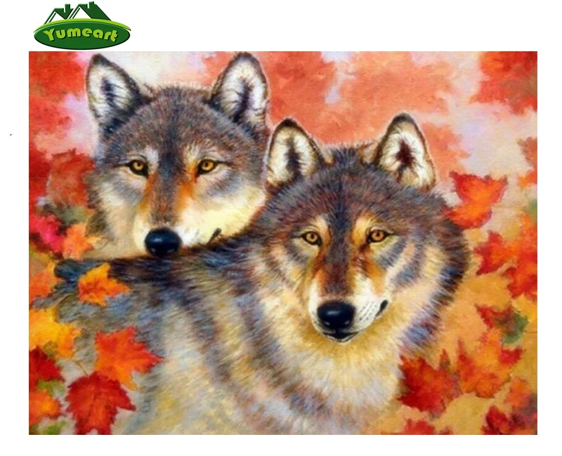 Алмазная 3D картина сделай сам вышивка волчьи глаза осени паста из кристаллов 5d