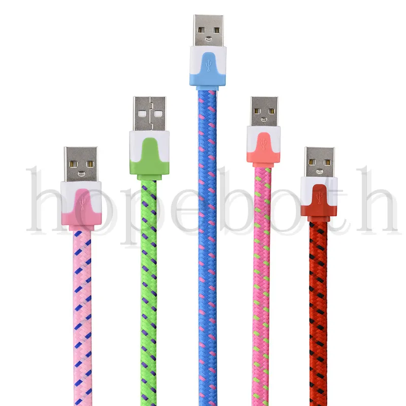 10 шт./лот плетеный провод Micro USB кабель 1 м 2 м/6 футов Синхронизация нейлоновый