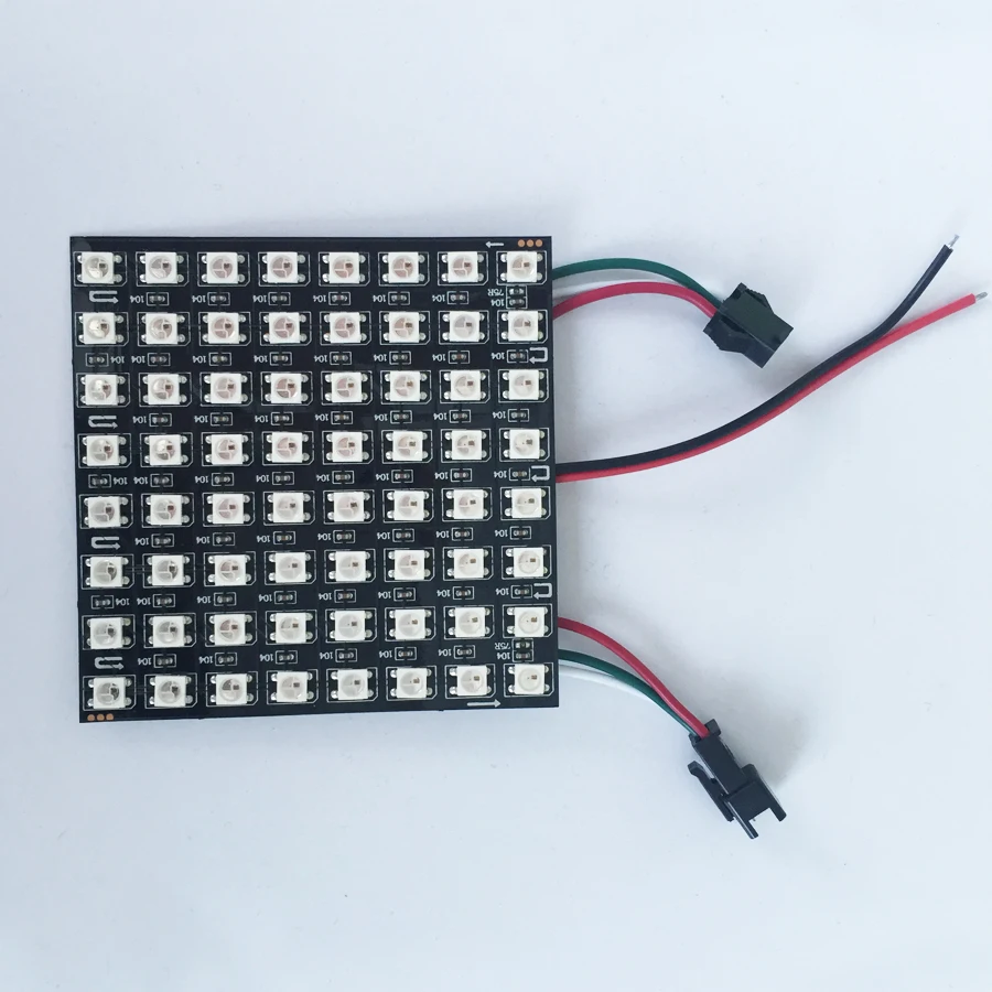 P10 мм 8*8 пикселей WS2812B светодиодный цифровой (ws2811 контролируемый ИС) гибкий