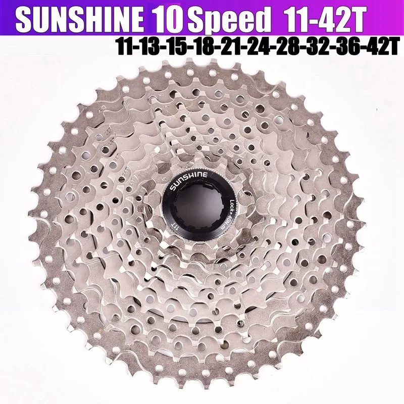 10S 11-42T Солнечный велосипед Freewheel кассета 11-46T 42T 40T 10 скоростей 10s 50t широкое соотношение MTB горный велосипед Freewheel для частей m590 m6000 - Цвет: 10S 11-42T