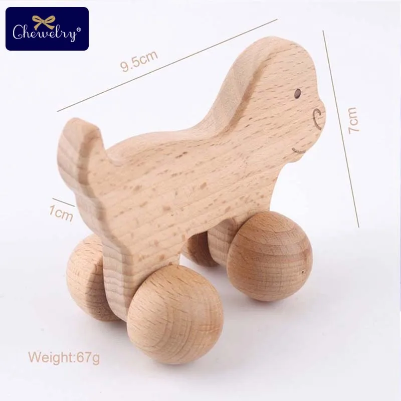 Big dog car Детские игрушки-паззлы, деревянные прорезыватели, погремушки-колокольчики из бука, деревянная собака в форме машины, мультяшная деревянная ручка-погремушка, детский продукт, Подарочная игрушка - Цвет: Big dog car