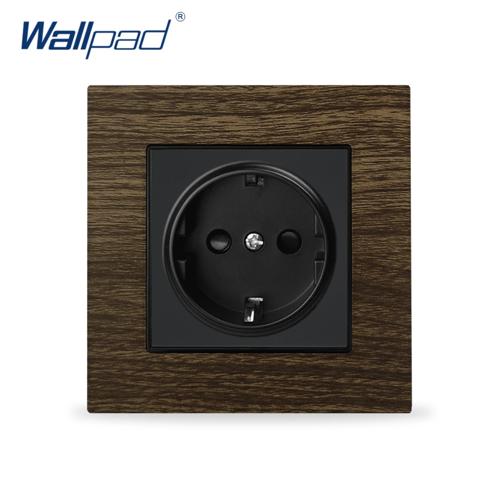 EU Socket Дерева 1 Gang лестницы переключатель Wallpad люксовый настенный светильник переключатель Металлический кнопочный переключатели прерыватель 2 пути Кулисный светильник переключатель - Цвет: EU Socket