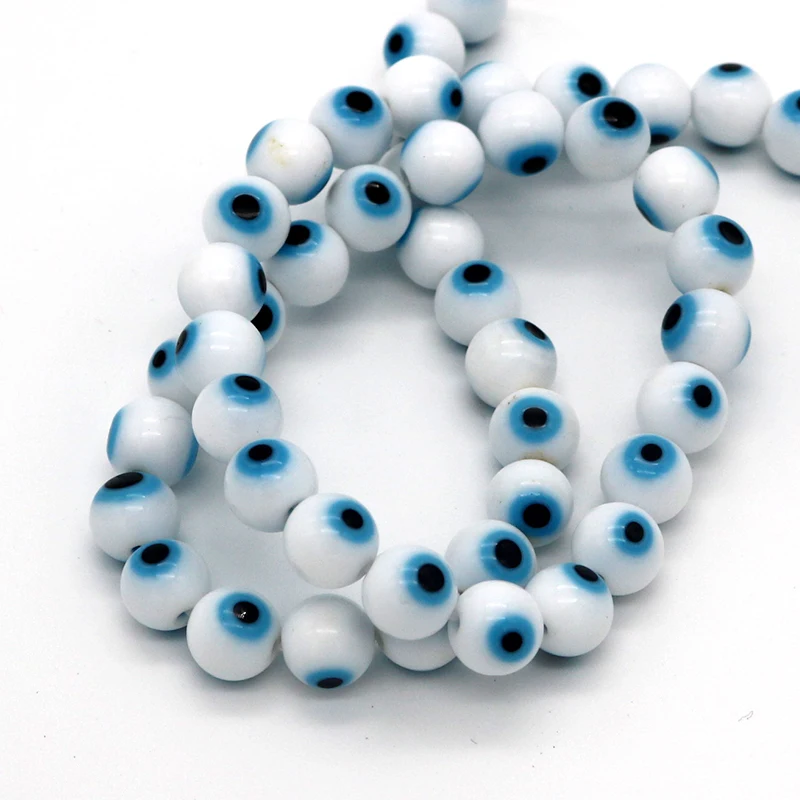 

8mm Round Eye Glass Lampwork Beads Mixed Color for Jewelry Making Accessories Wholesale and Retail 225pcs/lot Spacer Loose Beads