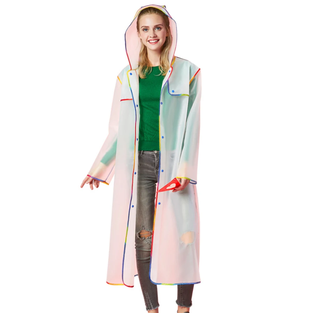 Модный женский и мужской плащ из ЭВА утолщенный непромокаемый прозрачный