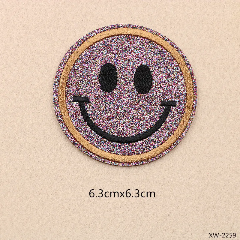 10 шт. блестящая вышитая нашивка на одежду вышивка в виде смайликов ковбойская