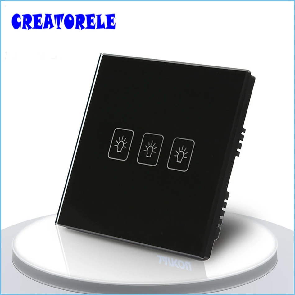 Стандарт Великобритании сенсорный выключатель 3 банды 1 способ вида цветов