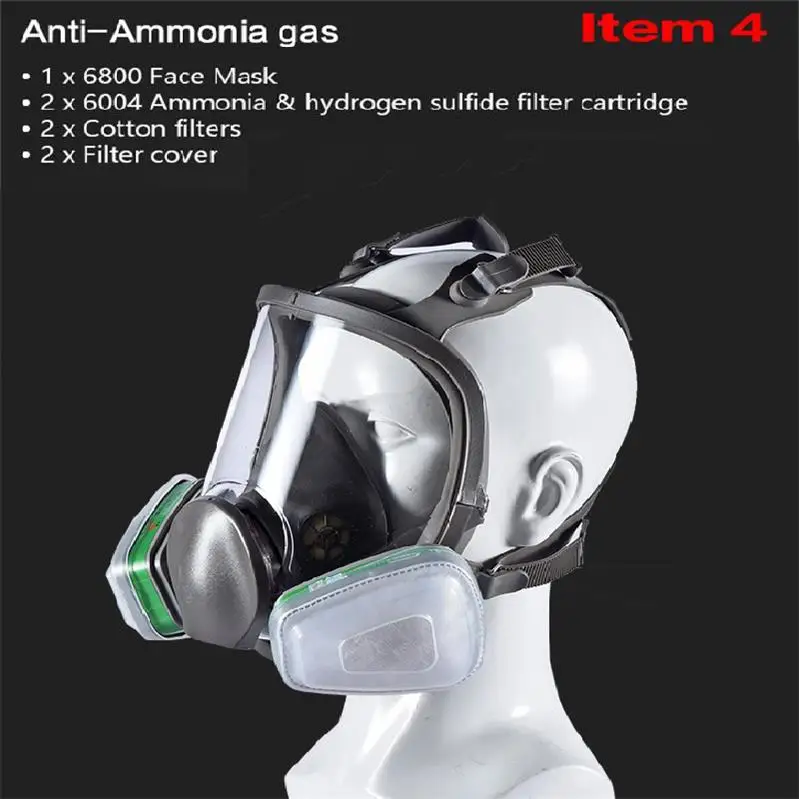 Anti-Ammonia gas Химическая маска, противогаз, анти-кислотная пыль, аммиак, органический фильтр, респиратор для лица, краска, спрей, пестициды, Сварочная медицинская маска - Цвет: Anti-Ammonia gas