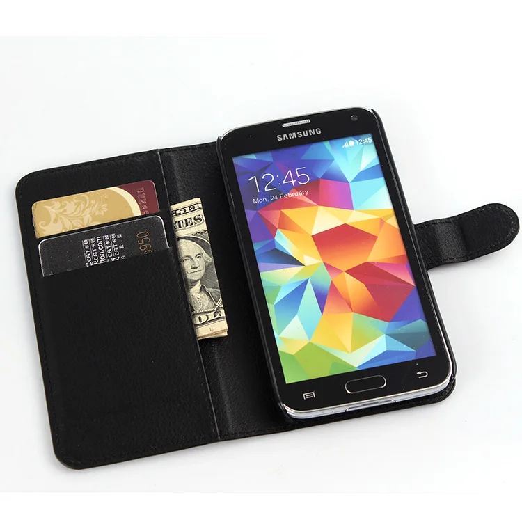 Хит продаж чехол бумажник из искусственной кожи с откидной крышкой для Samsung Galaxy S5