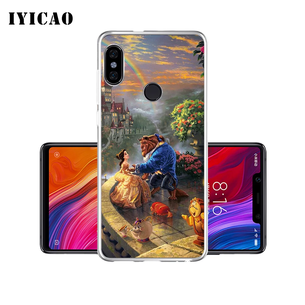Мягкий силиконовый чехол для телефона IYICAO Beauty Beast Rose из ТПУ Для Xiaomi Mi 9 8 SE 6 A1 A2 Lite F1