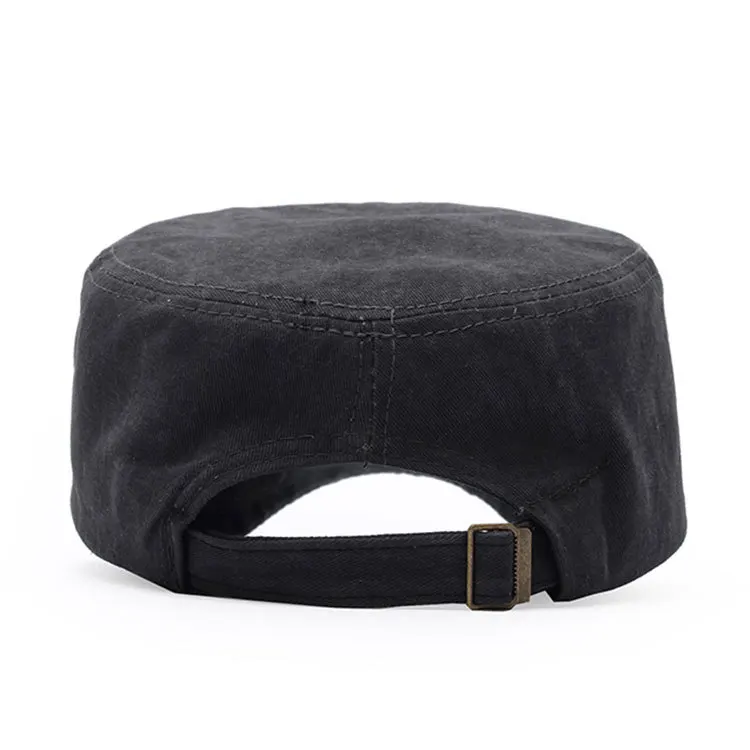 New washable old military cap Men's simple cotton flat top hat foreign trade casual female | Аксессуары для одежды