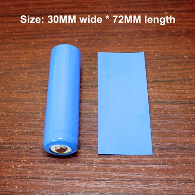 30MM wide-72MM long 100 шт/партия 18650 литиевая батарея термоусадочная втулка батарея оболочка ПВХ огнестойкая изоляционная втулка упаковочная пленка - Цвет: 30MM wide-72MM long