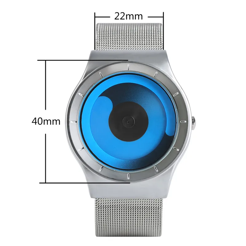 Креативные мужские часы Future Graphic Sense Swirl maelоткрытый циферблат Кварцевые из