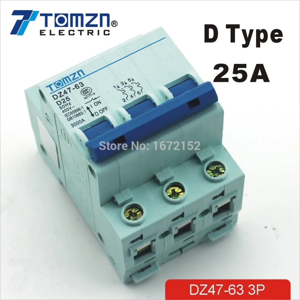 3P 25A D Тип 240 V/415 V автоматический выключатель MCB 4 полюса|mcb miniature circuit breaker|mcb breakerbreaker
