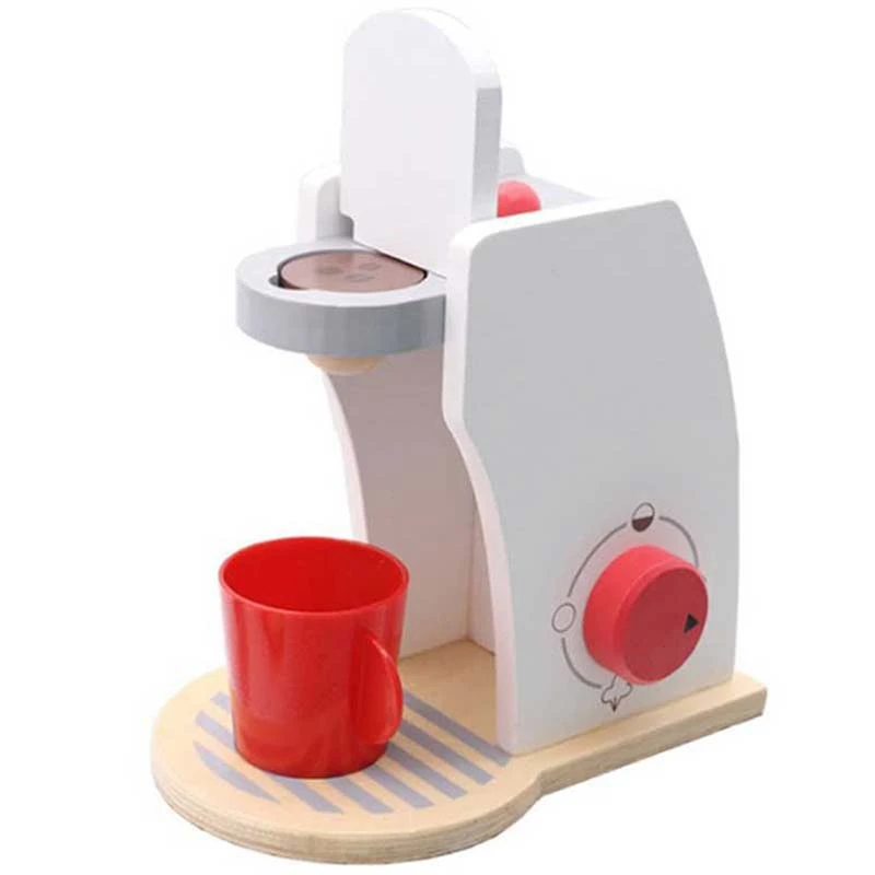Baby Wood Pretend Play Sets Toys Simulated Coffee Machine With Milk Beans Sugar Brewing Restaurant Kitchen | Игрушки и хобби