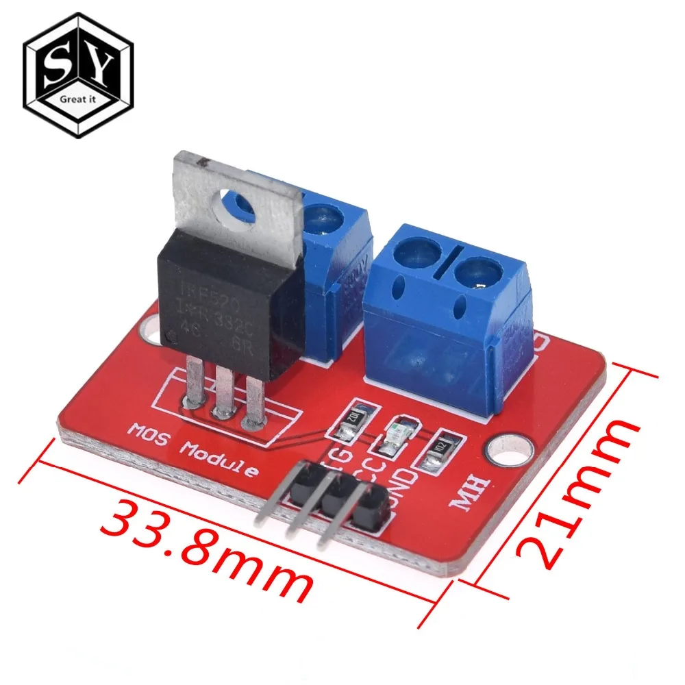 1 шт. большой это 0-24 в топ Mosfet Кнопка IRF520 драйвер MOS модуль для Arduino MCU ARM Raspberry pi