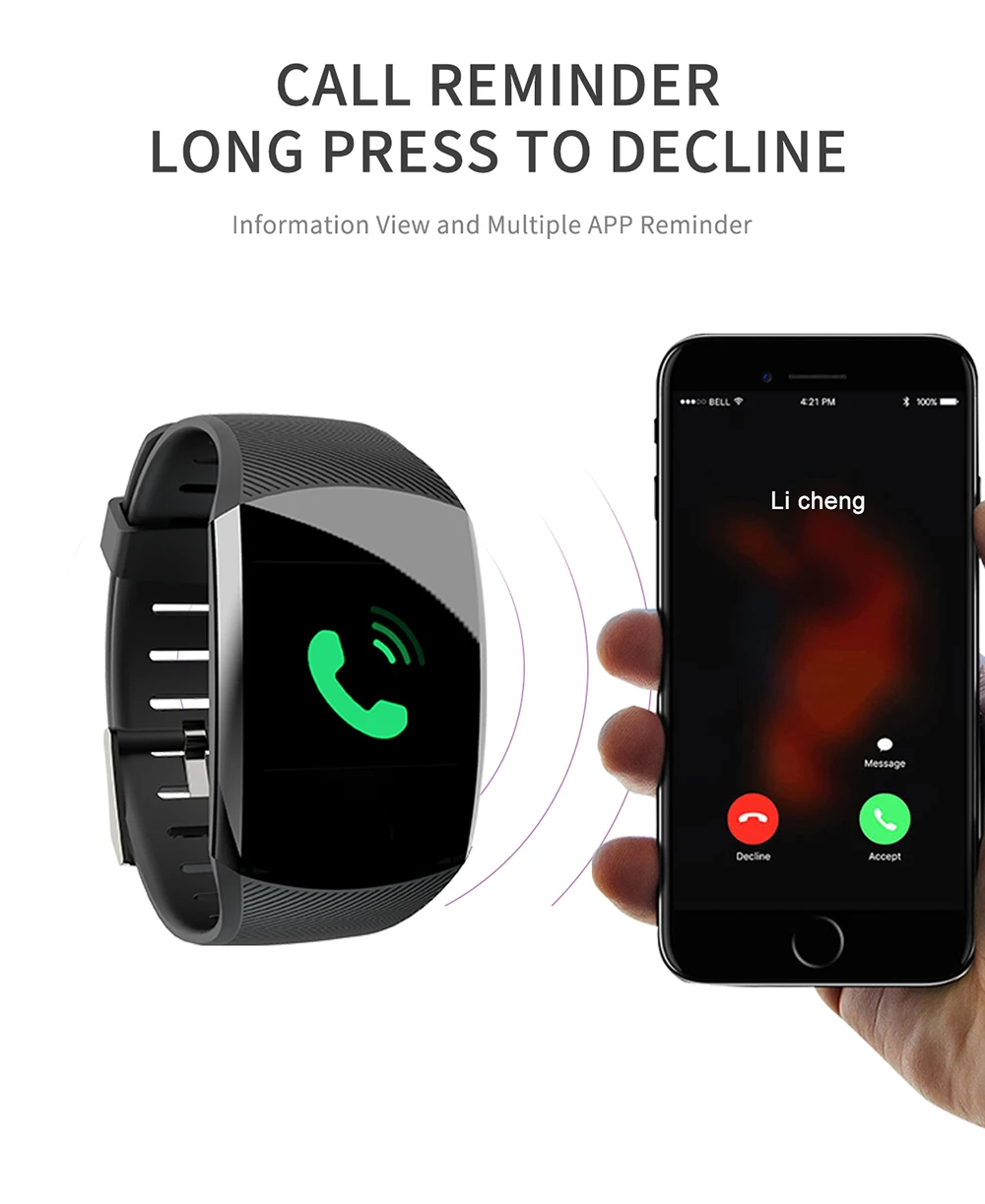 MOKA SmartBand IP67 водонепроницаемый спортивный умный Браслет фитнес-трекер пульсометр Bluetooth для мужчин и женщин