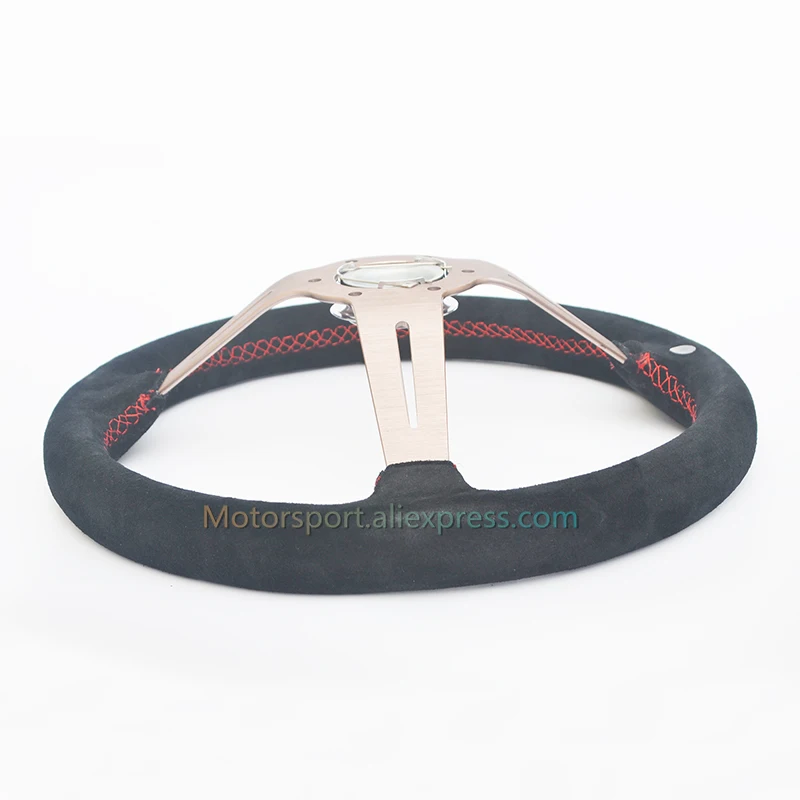 Замшевое кожаное универсальное рулевое колесо 350 мм/14 дюймов|racing car steering wheel|car