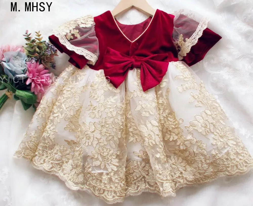 Весеннее винтажное испанское платье для девочек бальное принцессы с помпоном