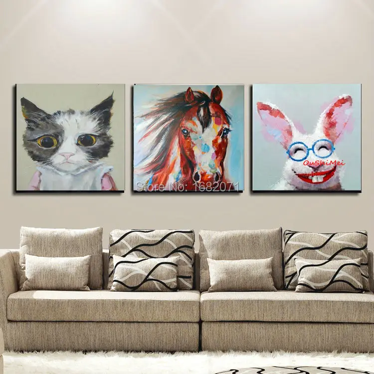 

Professional Artist Support High Quality Hand-painted Funny Animals Canvas Painting Modern Animal Oil Painting Decoration