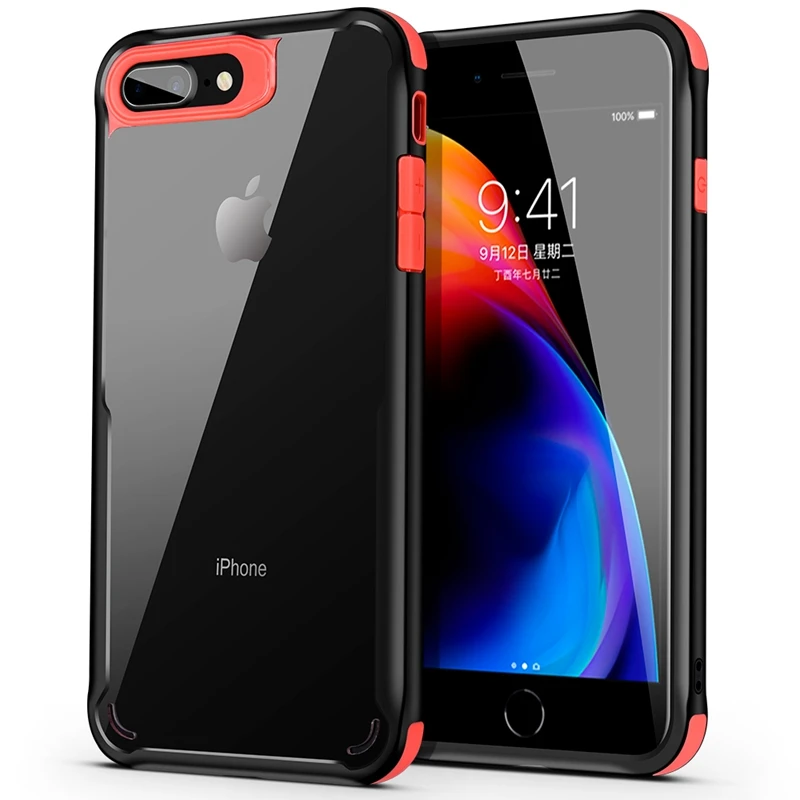 Hotr гибридное чехол для iPhone X 8/8 Plus 7 6 6s из жесткого поликарбоната + Мягкий ТПУ
