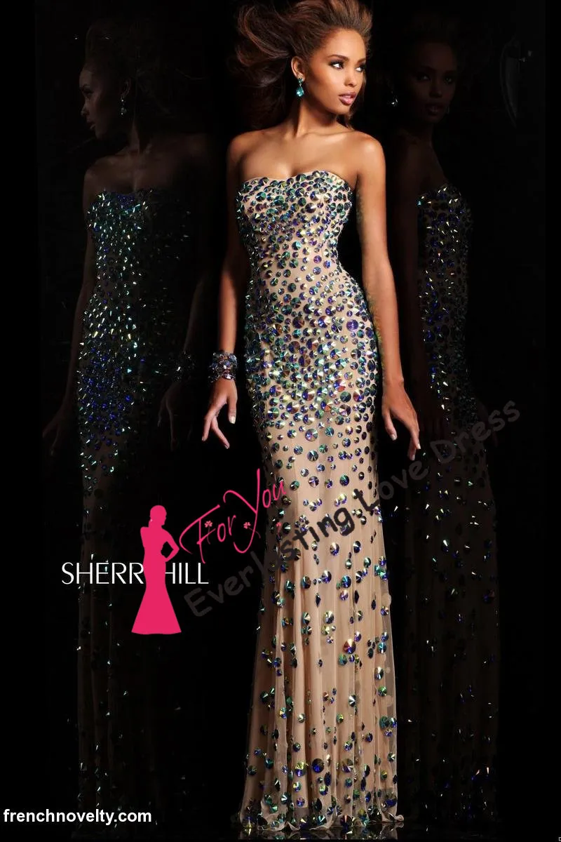 2014 vestidos de fiesta Strapless AB Rhinestones Beading Biling Prom Dresses Floor Length Crystal Evening Gown Formal | Свадьбы и