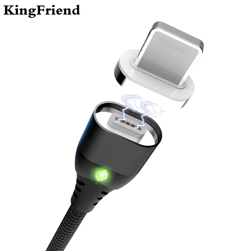 KingFriend Магнитный Micro USB кабель для iphone samsung type C быстрое зарядное устройство Магнитный зарядный адаптер usb type C кабель для мобильного телефона