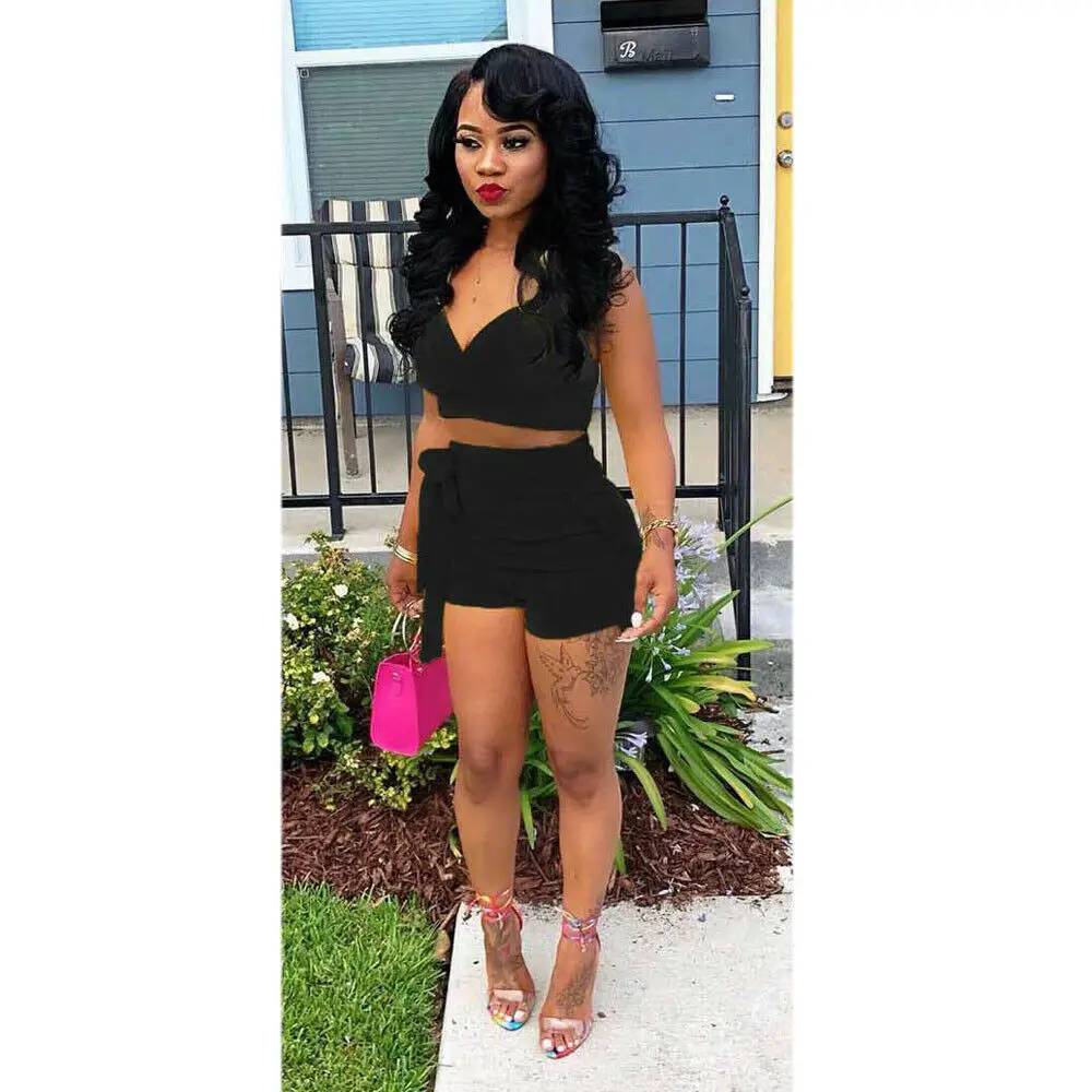 Женский комплект из двух предметов желтый облегающий короткий топ с высокой