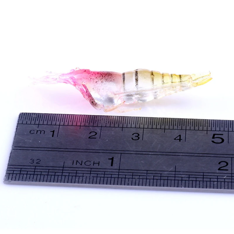 jig Silicone bait fly laser Peche 4.8cm 1g Outdoor Fishing Lure Soft Simulation Lightweight Shrimp Prawn Bait Fishy | Спорт и
