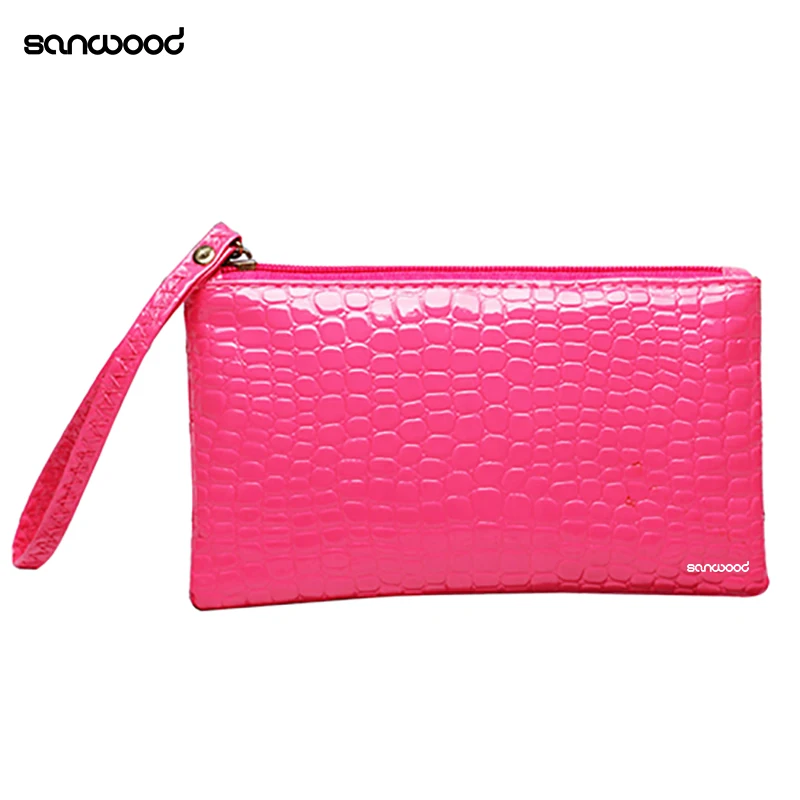 Женский кошелек для монет клатч сумочки из искусственной кожи с ремешком на руку