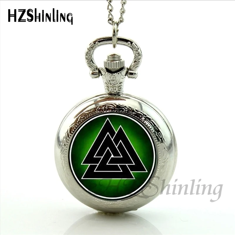 Новинка 2017 винтажное ожерелье Valknut Viking Norses с треугольным узором карманные часы