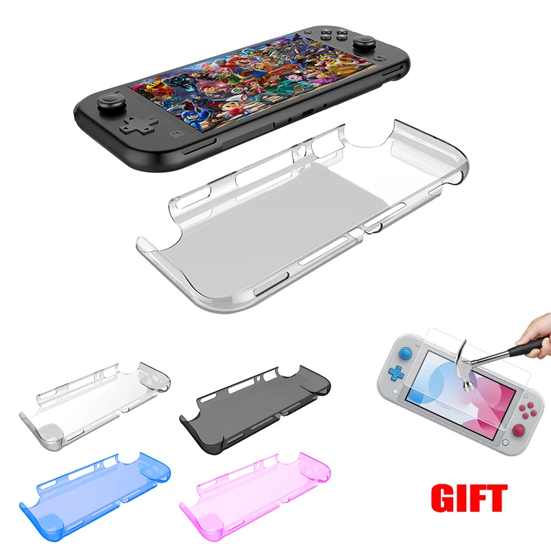 Прозрачный чехол для ПК Nintendo Switch Lite защитный switch mini с закаленным стеклом|Чехлы| |