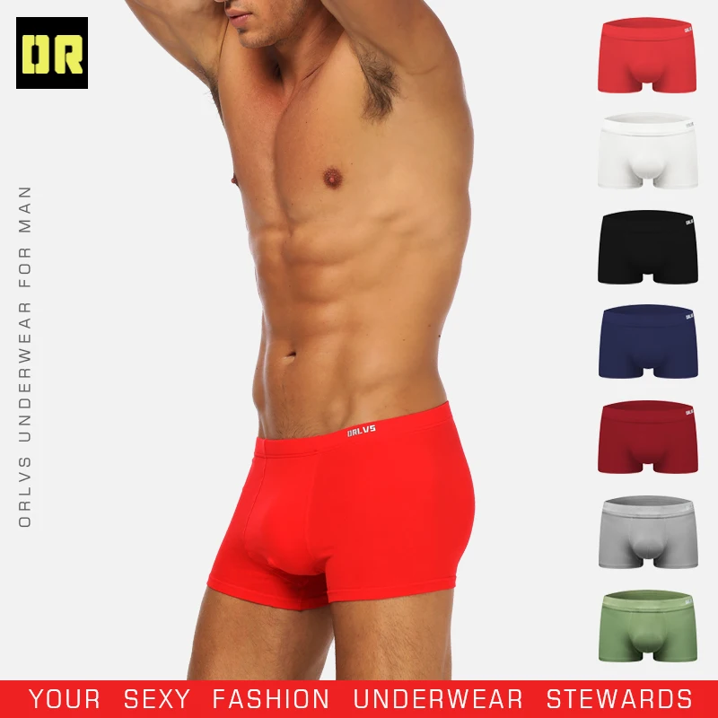C мужские сексуальные боксеры мужское нижнее белье чистый хлопок однотонные 7