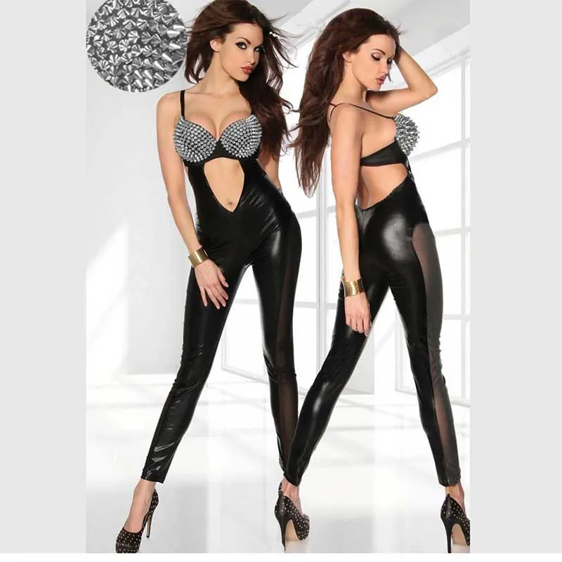 Новое поступление сексуальный готический черный латексный костюм из