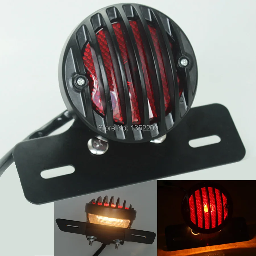 Черный Металлический гриль Ретро тормозной задний светильник с кронштейном
