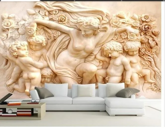Beibehang papel де parede, пользовательские фото обои 3D стереоскопический дом ангел Купидон 3D Настенные обои ТВ обои для стен 3 d