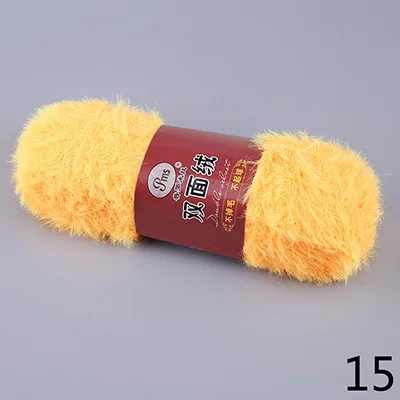 Meetee 4 шт. 400 г полиэстер Двусторонняя флисовая пряжа DIY имитация меха детская линия ручной работы шапка шарф свитер крючком YA004 - Цвет: 15