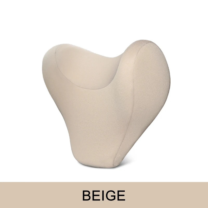 LOEN U shape Memory хлопковая Автомобильная подушка для шеи подголовник Memory Foam ткань автомобильное сиденье для шеи Подушка для автомобиля путешествия Офис Дом - Цвет: Бежевый