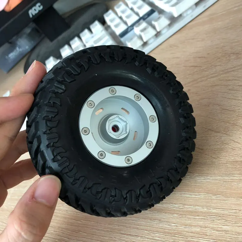 Бесплатная доставка 4 шт. матовые серебристые колеса 1 9 Beadlock для 1/10 RC гусеничный