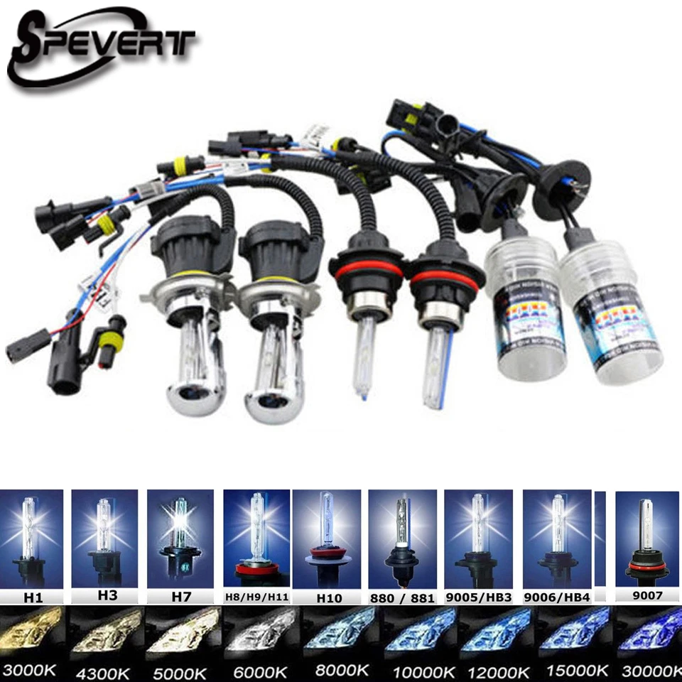 SPEVERT 35 Вт 2 шт. HID X enon ампулы лампочка H4 H13 9004 9007 Hi/короче спереди и длиннее сзади) D1S