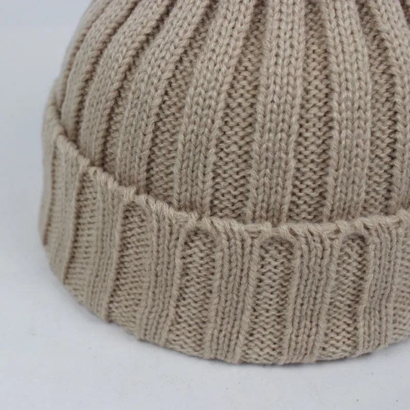 Зимние шапки для мужчин и женщин вязаные в полоску одноцветные девочек брендовая