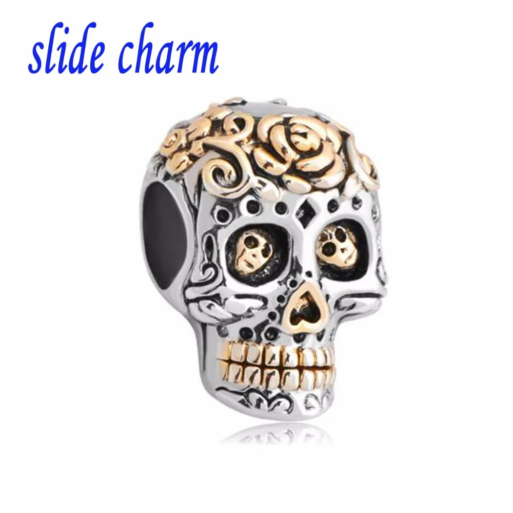 Бесплатная доставка Новые шармы с цветами черепами и бусинами браслеты всех