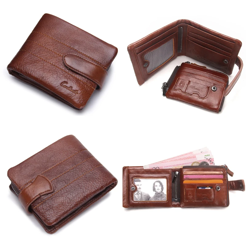 Роскошный брендовый мужской кошелек короткий из натуральной кожи клатч на