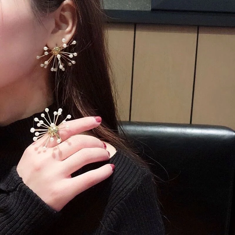 Женские серьги-гвоздики MENGJIQIAO корейские серьги с искусственным жемчугом и