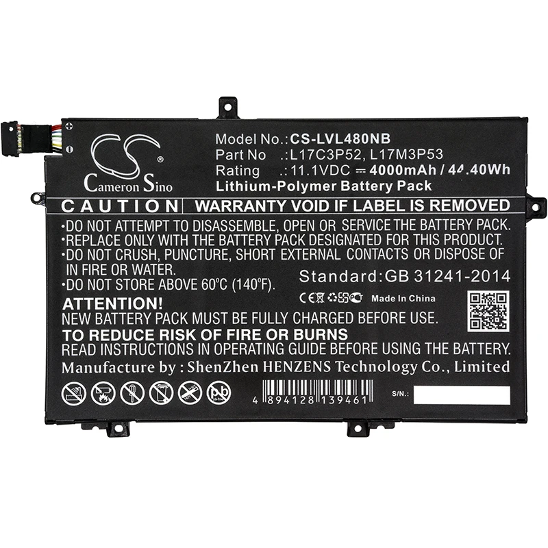 Обновленная батарея для ноутбука Lenovo 20LS0015UK 20LS0016MH 20LS001WAU литий полимерная 4000
