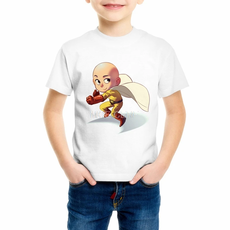 Модная Удобная футболка для мальчиков и девочек Детская с принтом ONE PUNCH MAN