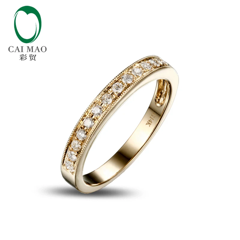 Caimao ювелирное изделие Half Eternity 14k желтое золото 0.25ct натуральный бриллиант