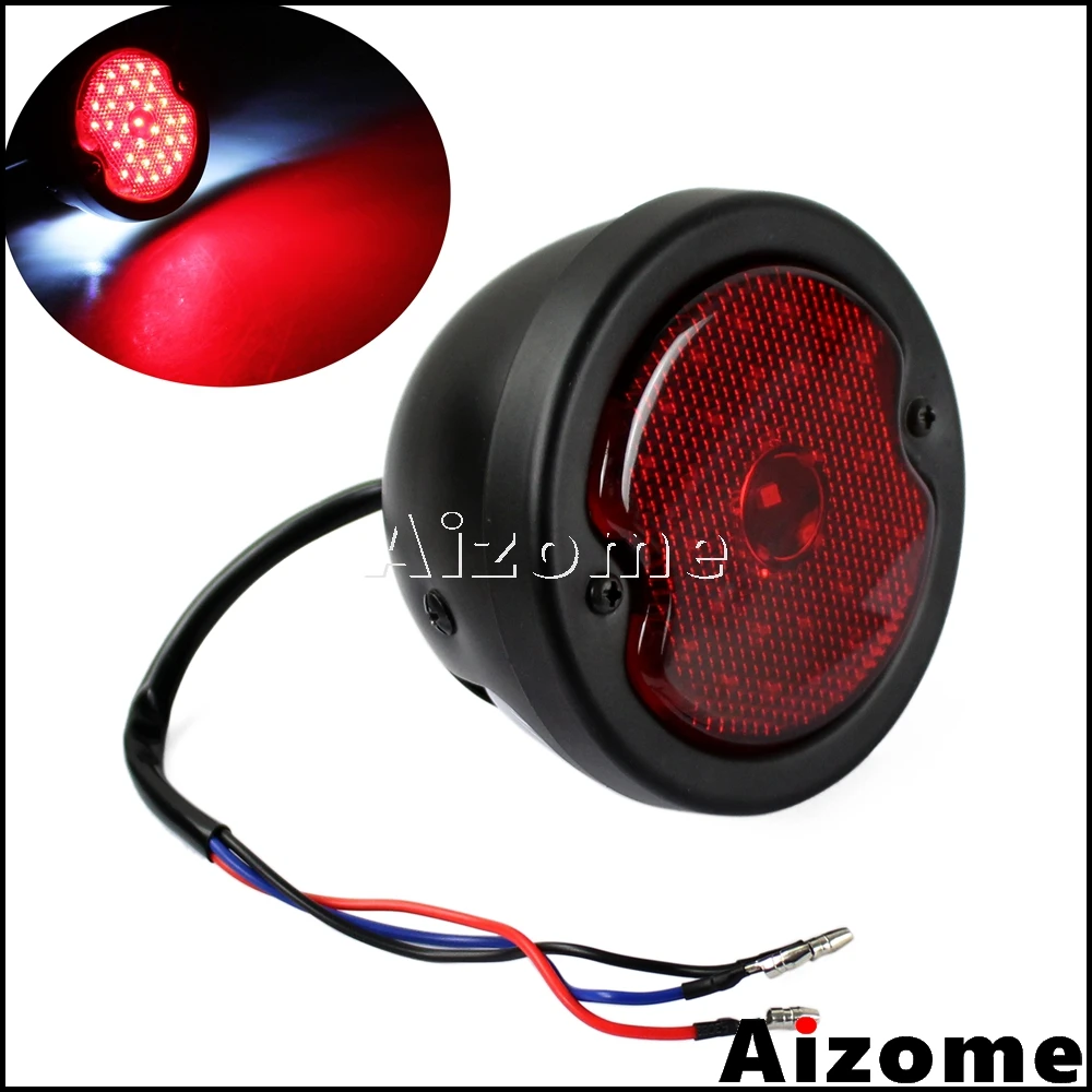 

Motorcycle LED Tail Light Red Lens Stop Lamp License Plate Light For Harley Custom Cafe Racer Bobber Chopper Pickups Wagons