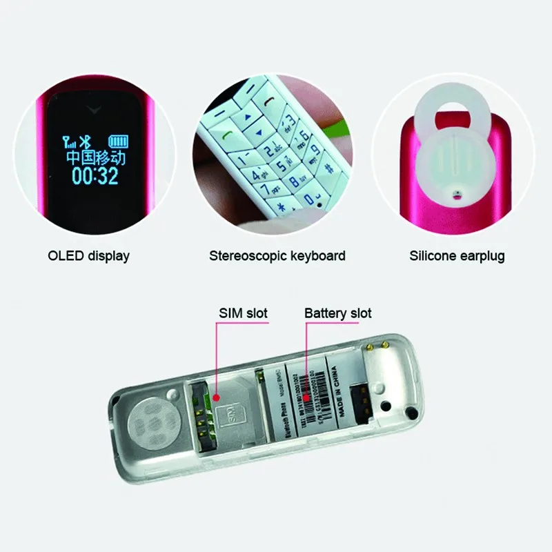 BM50 телефон 0,6" Мини карманный мобильный телефон волшебный голос bluetooth dialer heaphone гарнитура наушники sim карта циферблат мобильный телефон