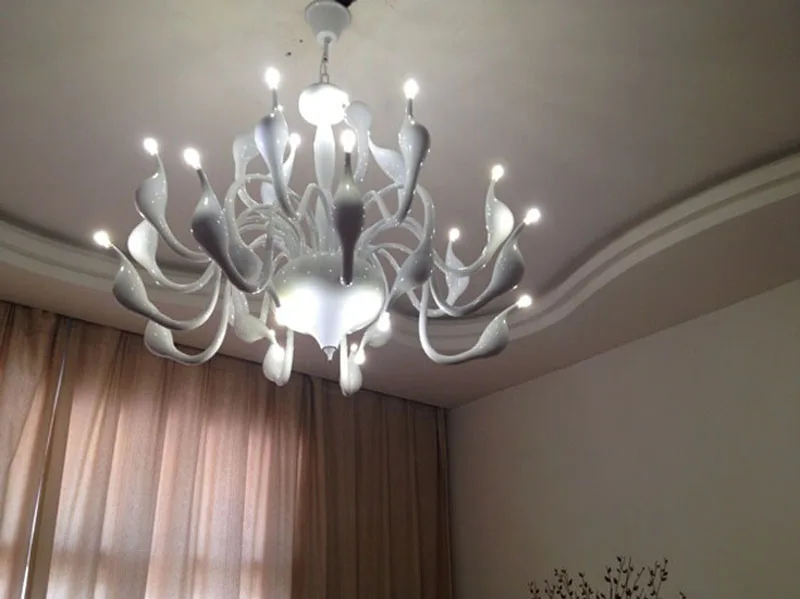 ZYY современная люстра большой белый лебедь черный светильник подвесной